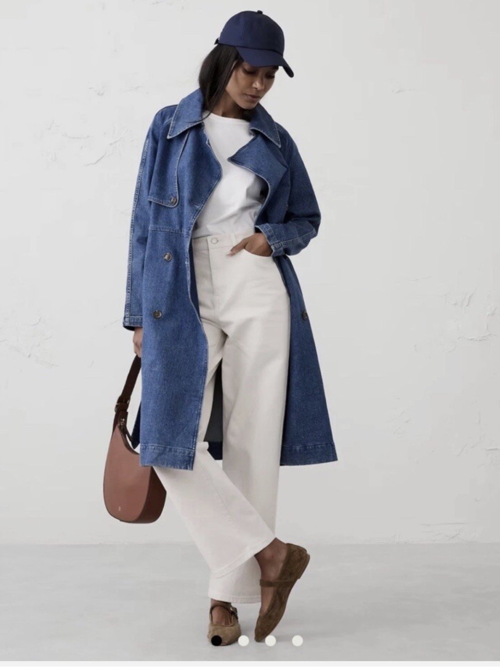 Banana Republic Blue Denim Trench Coat